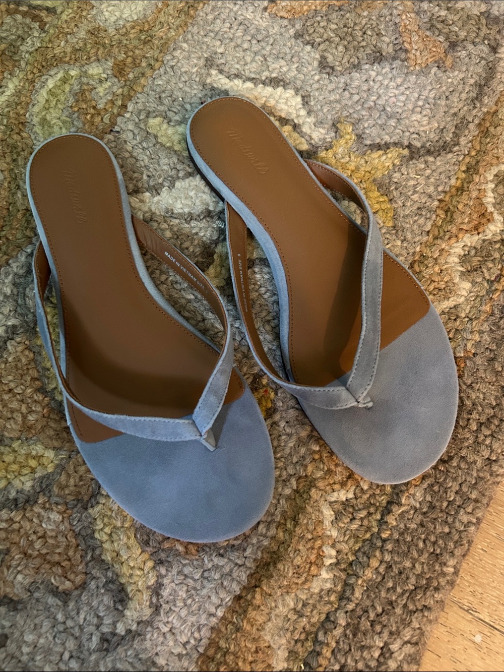 Madewell Iggy Light Blue Suede Thong Sandals